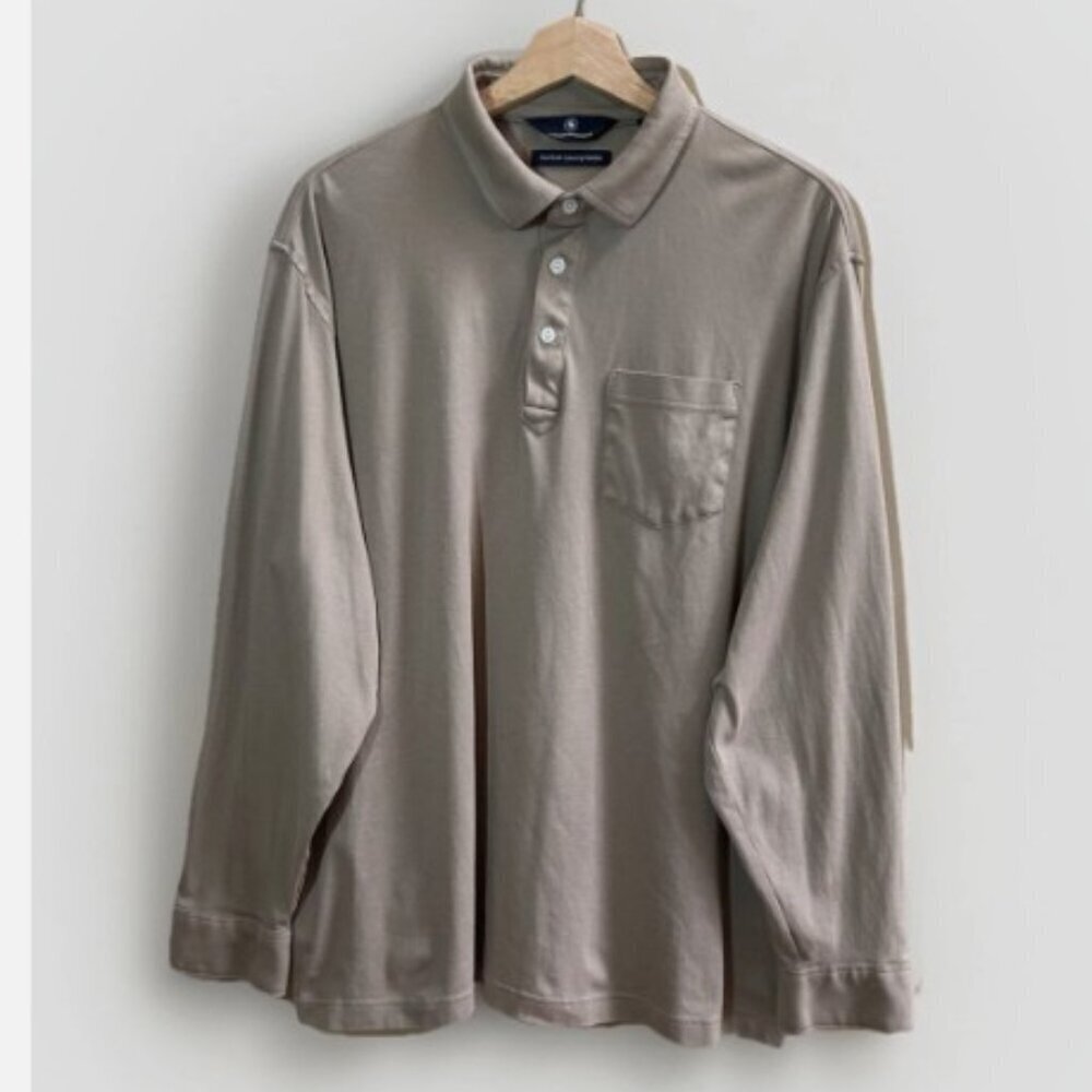 Hart Schaffner Marx Cotton Long Sleeve Shirt Mens Button Up Golf Size XL